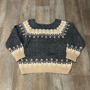 Chunky wide-neck grey winter sweater